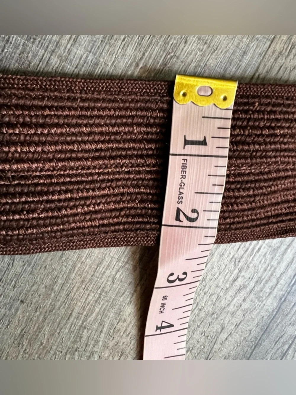 Vintage Chocolate Brown Woven Elastic Waist Belt with Covered Buckle